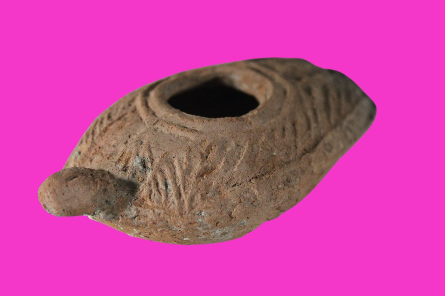 Ancient Holy Land Oil Lamp Artifact Jesus Christ Home Israel 300-600 AD COA 74