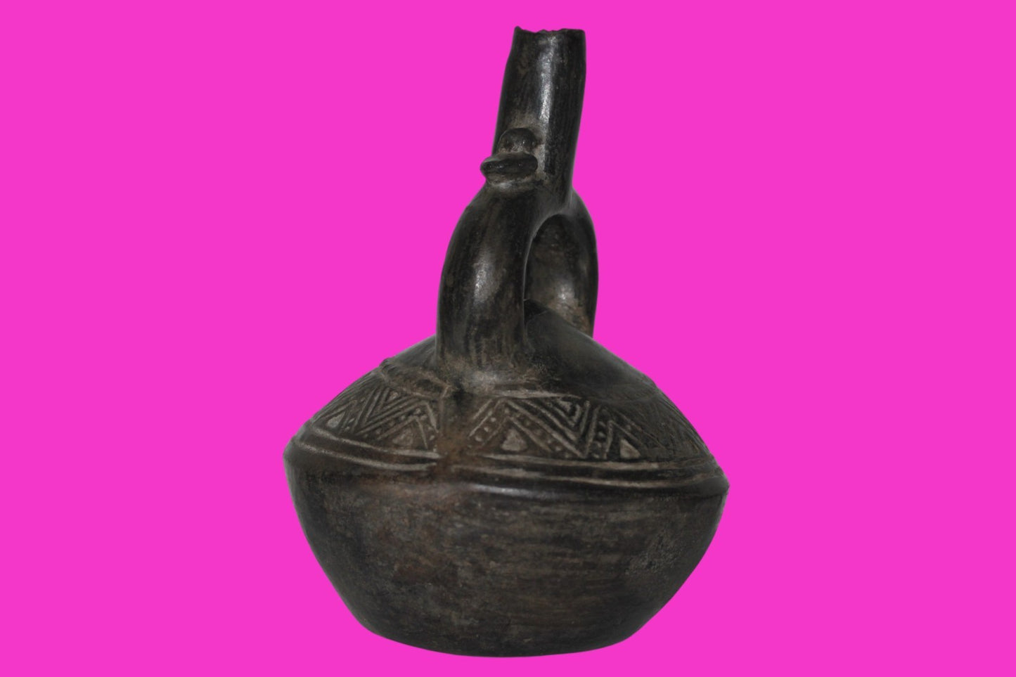 Pre Columbian Artifact Authentic Chimu Stirrup Vessel 900-1400 AD Peru COA 221