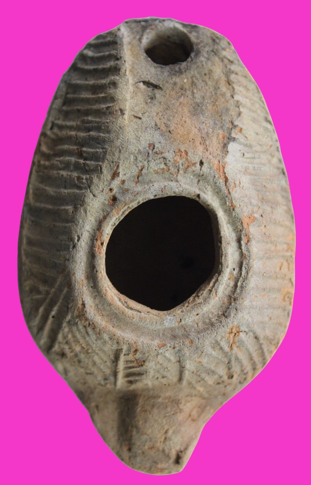 Ancient Holy Land Oil Lamp Artifact Jesus Christ Home Israel 300-600 AD COA 70