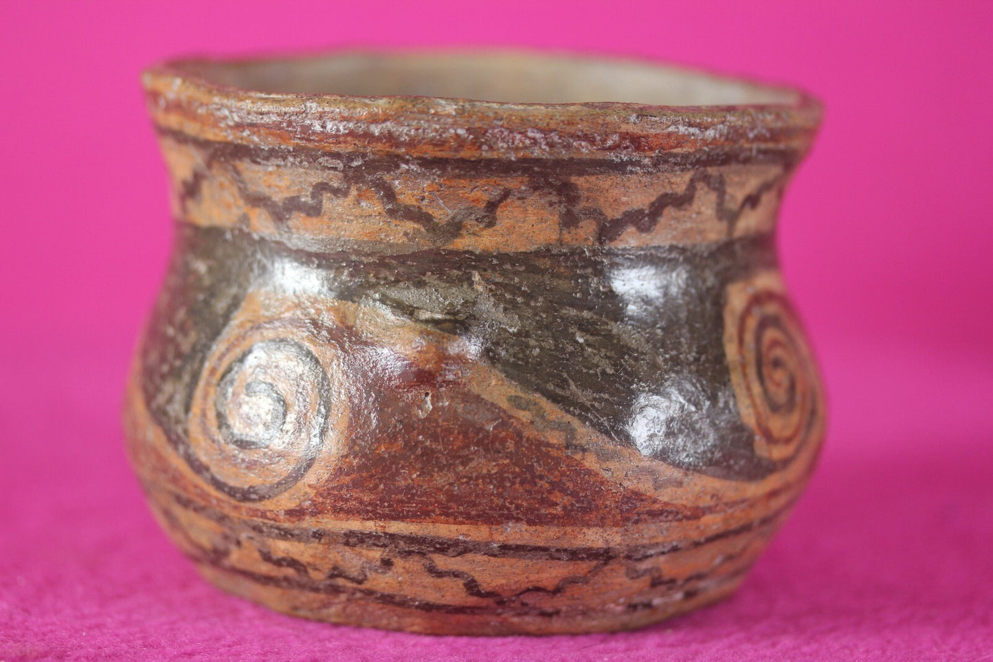 Pre Columbian Casas Grandes Artifact 1150-1450 AD Decorated Bowl Mexico COA J39
