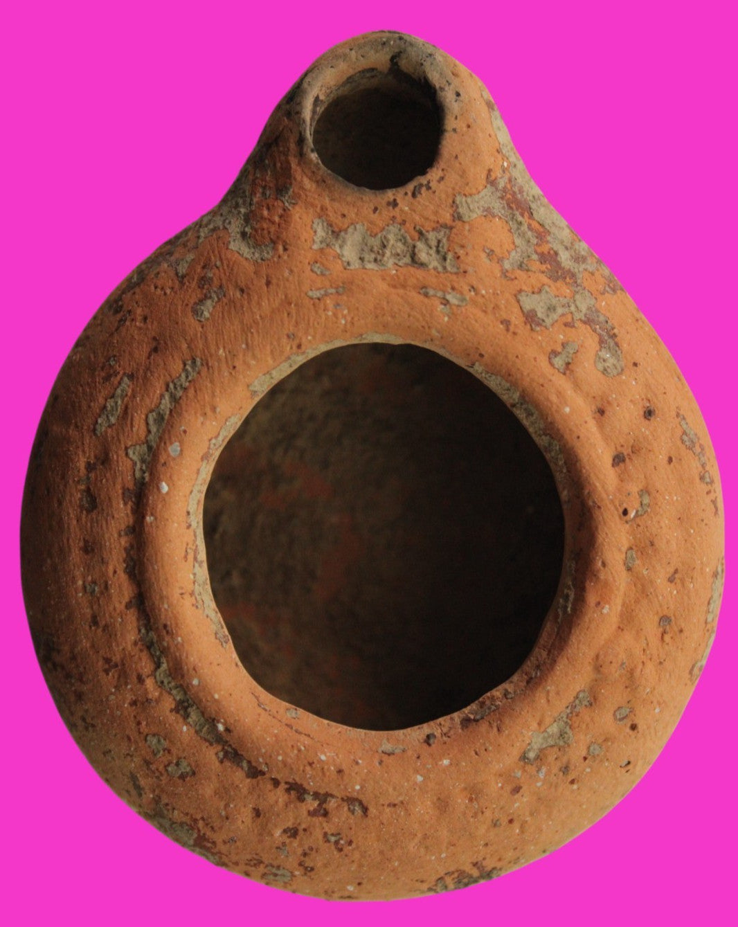 Ancient Holy Land Oil Lamp Artifact Land of Jesus Christ 100 BC-200 AD COA J148