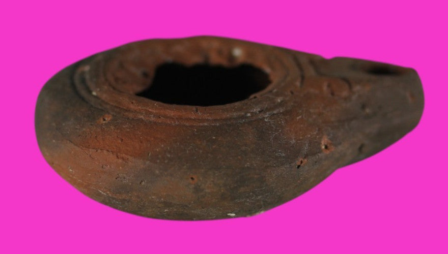 Ancient Holy Land Oil Lamp Artifact Jesus Christ Homeland 100 - 400 AD COA L06