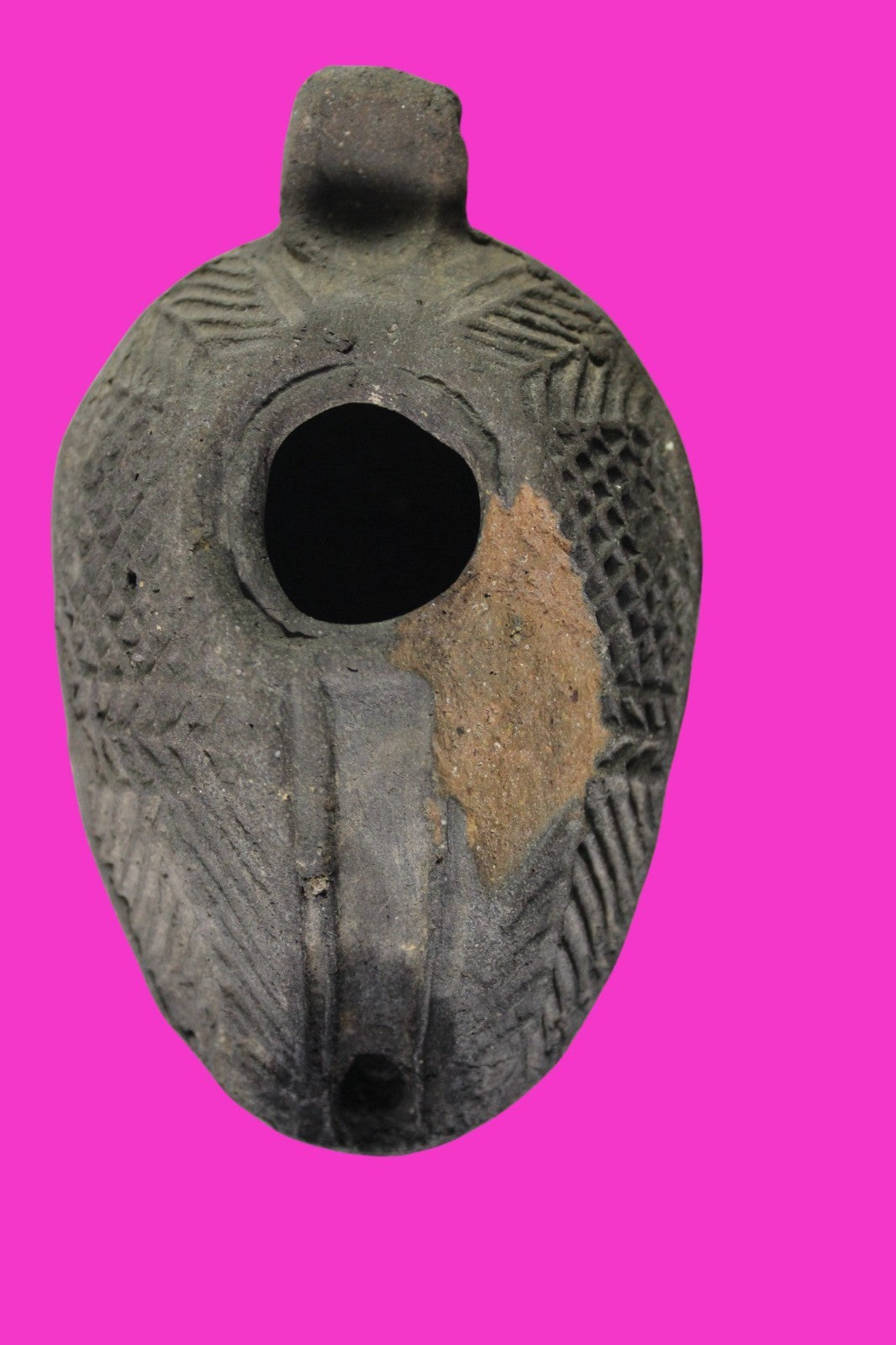 Ancient Holy Land Oil Lamp Artifact Jesus Christ Home Israel 300-600 AD COA 75