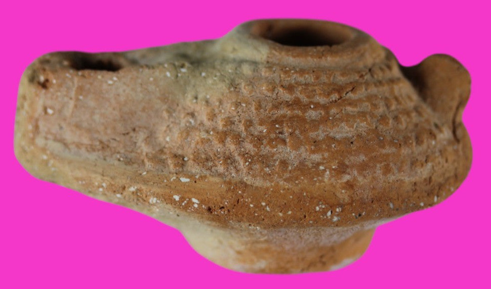 Ancient Holy Land Oil Lamp Artifact Jesus Christ Homeland 100 - 400 AD COA L01