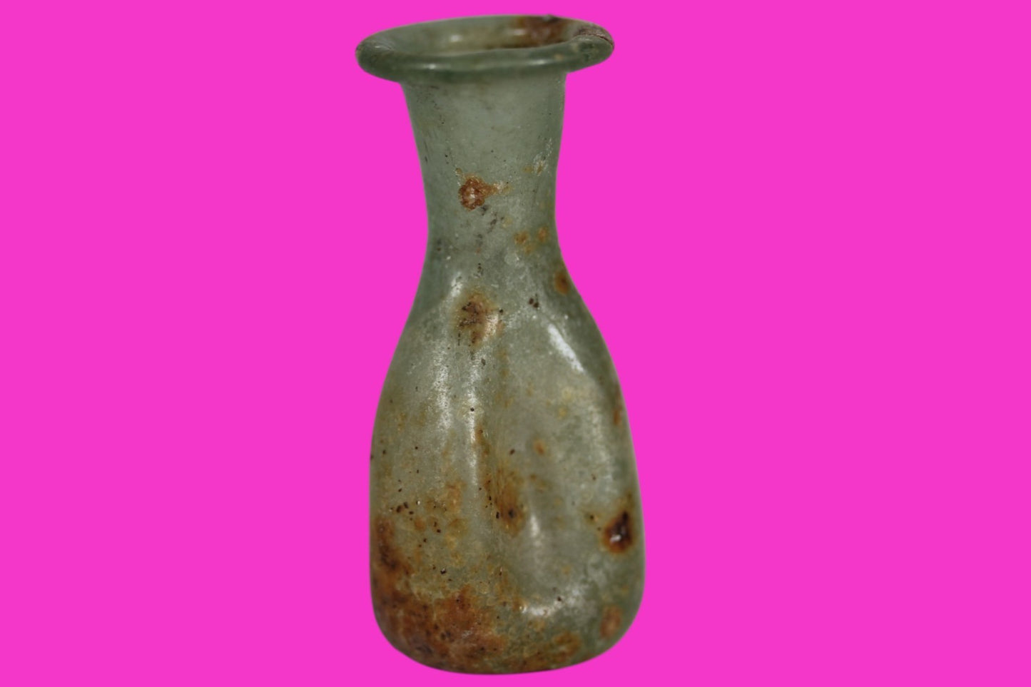 Holy Land Artifact Authentic Ancient Glass Bottle 100-300 AD Roman Era COA J10