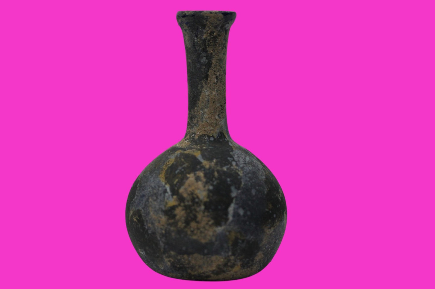 Holy Land Artifact Authentic Ancient Glass Bottle 100-300 AD Roman Era COA J21