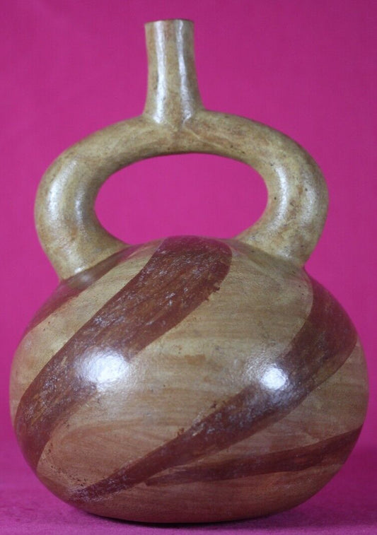 Authentic Pre Columbian Artifact Stirrup Vessel Moche Ex Arte Primitivo COA T32