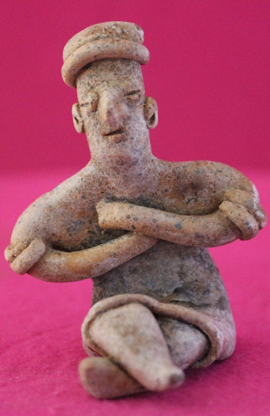 Authentic Pre Columbian Artifact Rare Seated Tomb Figure Colima Mexico COA 188