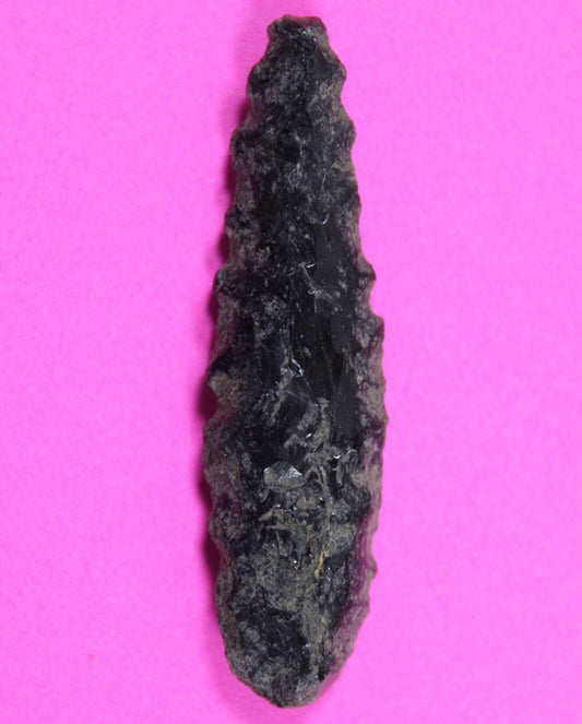 Authentic Pre Columbian Artifact Aztec Arrowhead Battle of Mexico City COA 23