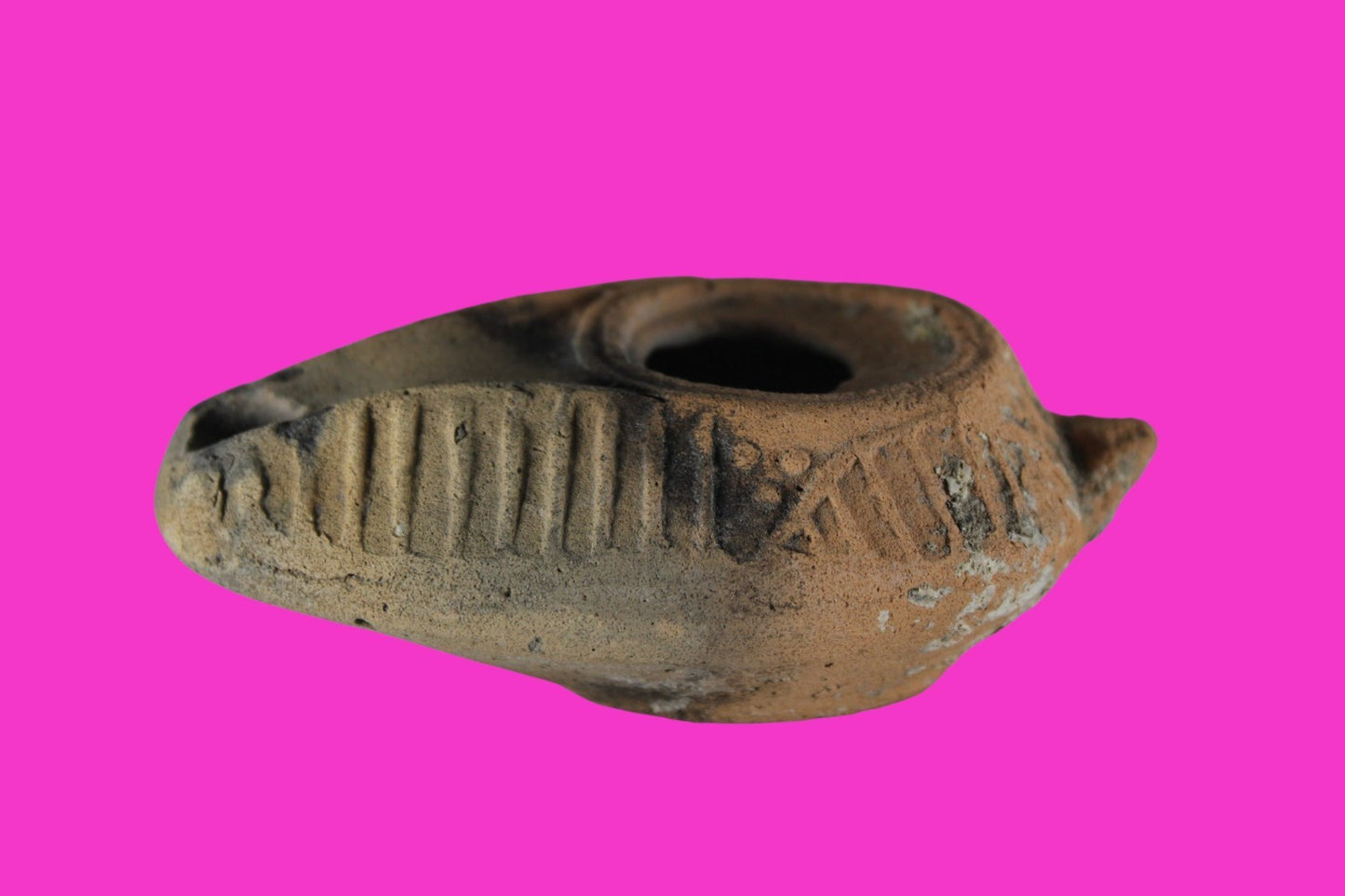 Ancient Holy Land Oil Lamp Artifact Jesus Christ Homeland 100BC-400AD COA 15