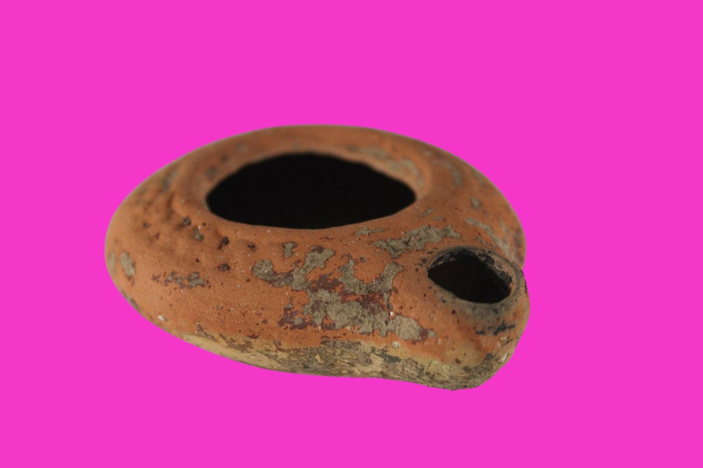 Ancient Holy Land Oil Lamp Artifact Land of Jesus Christ 100 BC-200 AD COA J148