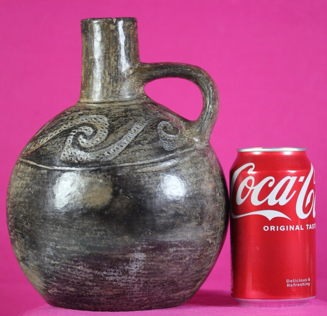 Pre Columbian Artifact Moche Incised Pottery Jar 100-800 AD Authentic COA J26