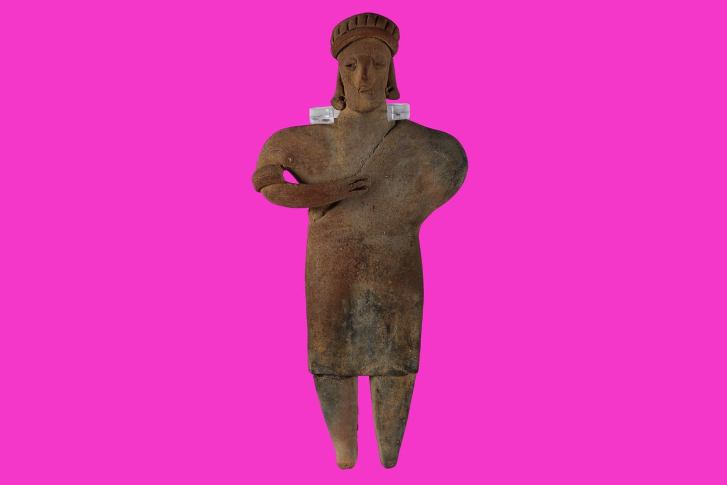 Pre Columbian Artifact Rare Arm in Sling Tomb Figure Colima Mexico 100BC COA 287