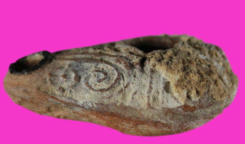 Ancient Holy Land Oil Lamp Artifact Jesus Christ Homeland  100 - 400 AD COA L03