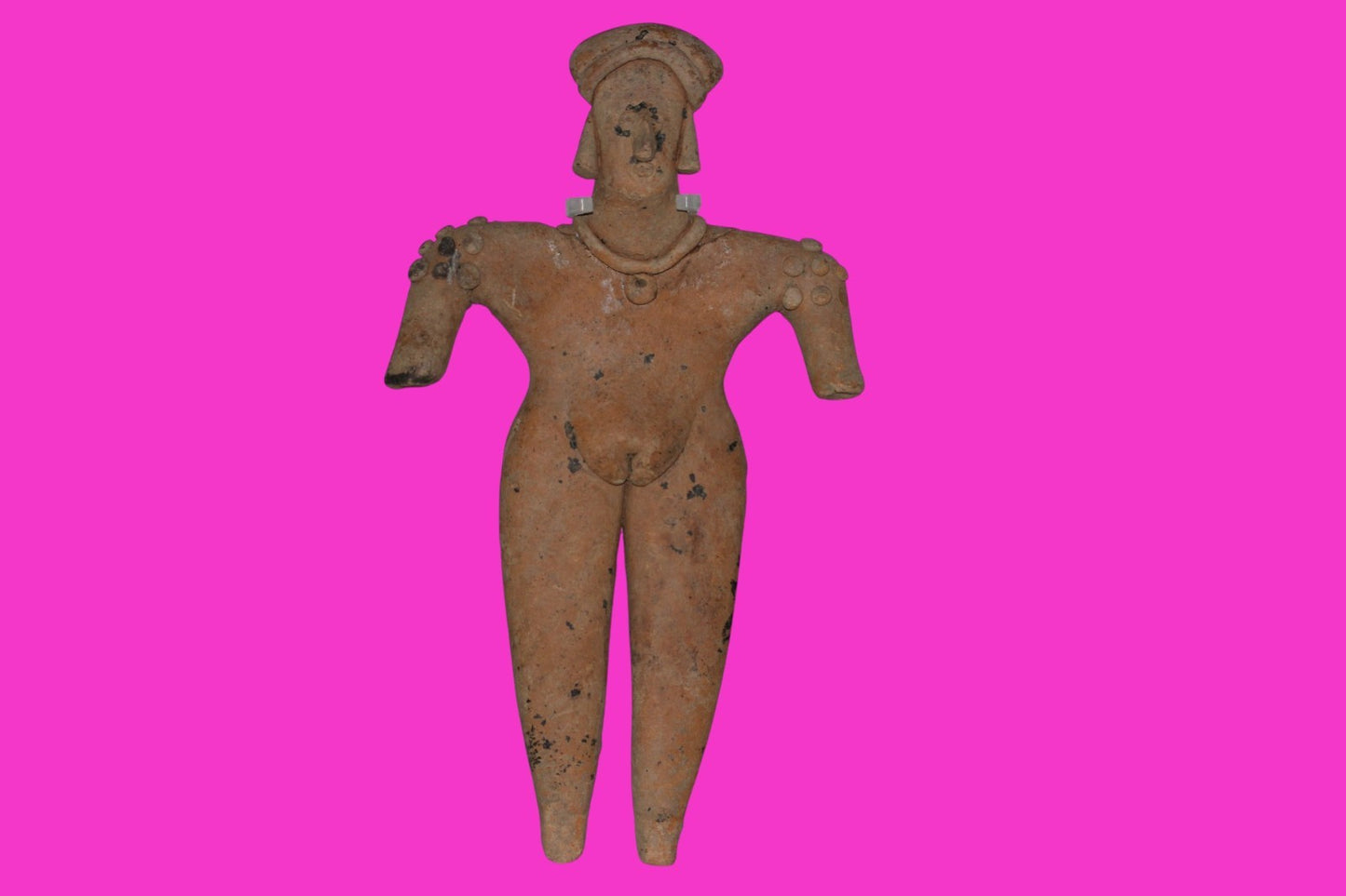 Pre Columbian Artifact 8in Female Shaman Tomb Figure Colima Mexico 100BC COA 255