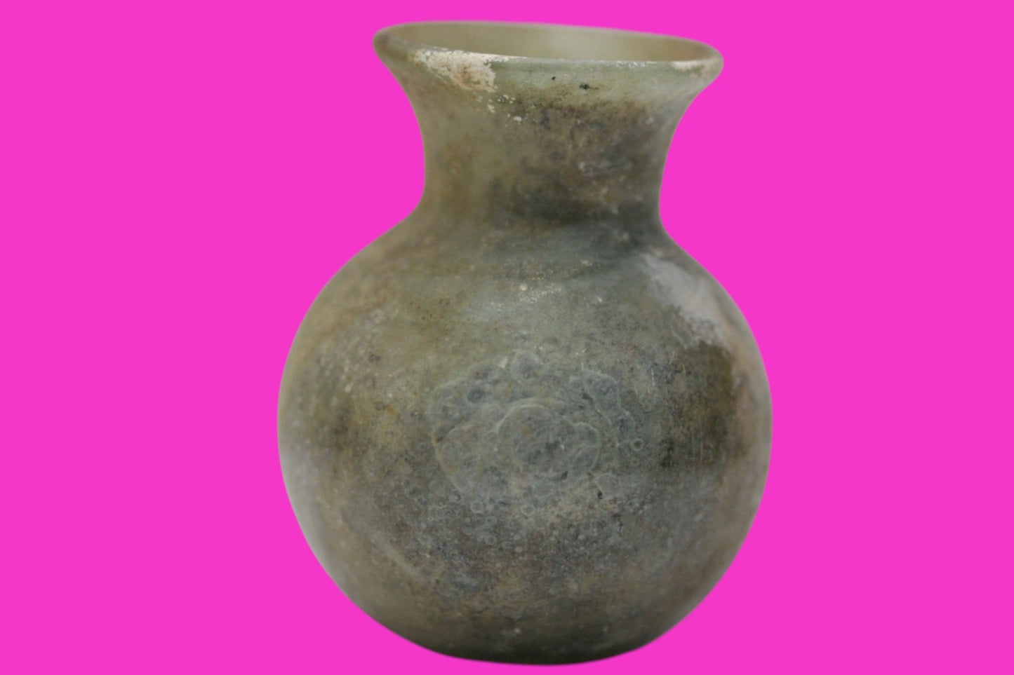 Holy Land Artifact Authentic Ancient Glass Bottle 100-300 AD Roman Era COA J17