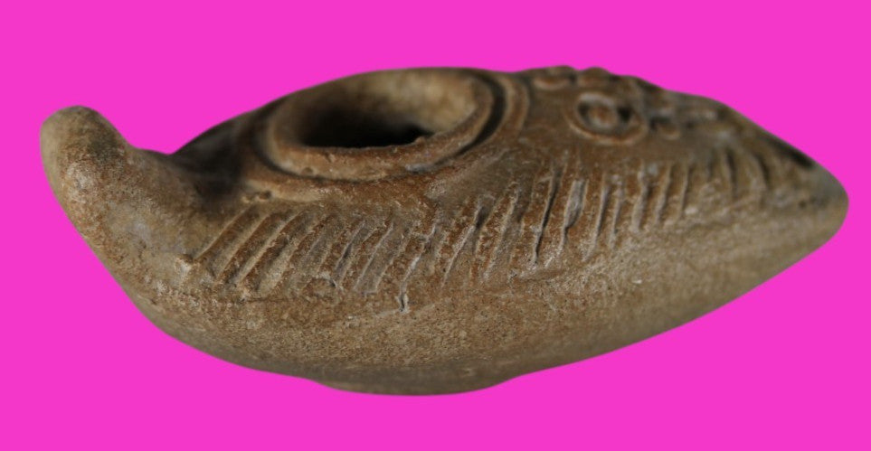 Ancient Holy Land Oil Lamp Artifact Jesus Christ Homeland 100 - 400 AD COA L08