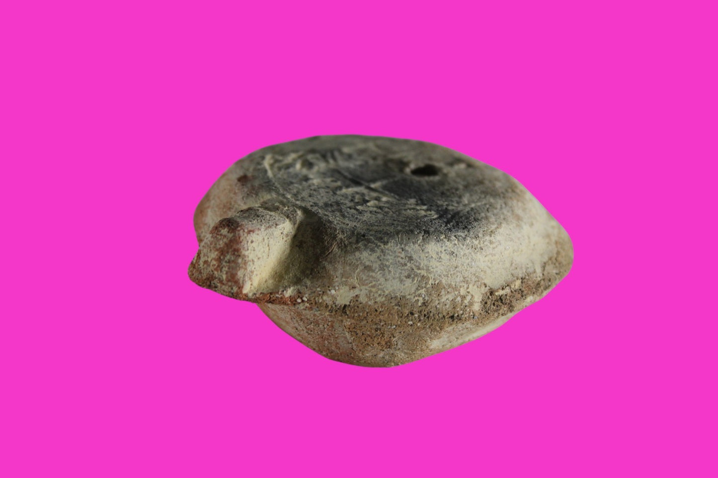 Ancient Holy Land Oil Lamp Artifact 3 Crosses Jesus Christ Home 400-500AD COA 29