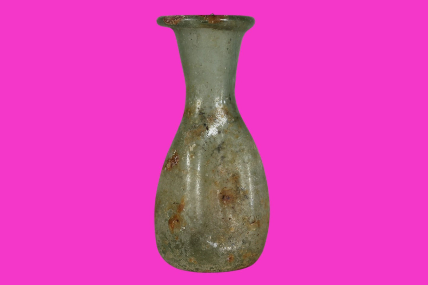 Holy Land Artifact Authentic Ancient Glass Bottle 100-300 AD Roman Era COA J10