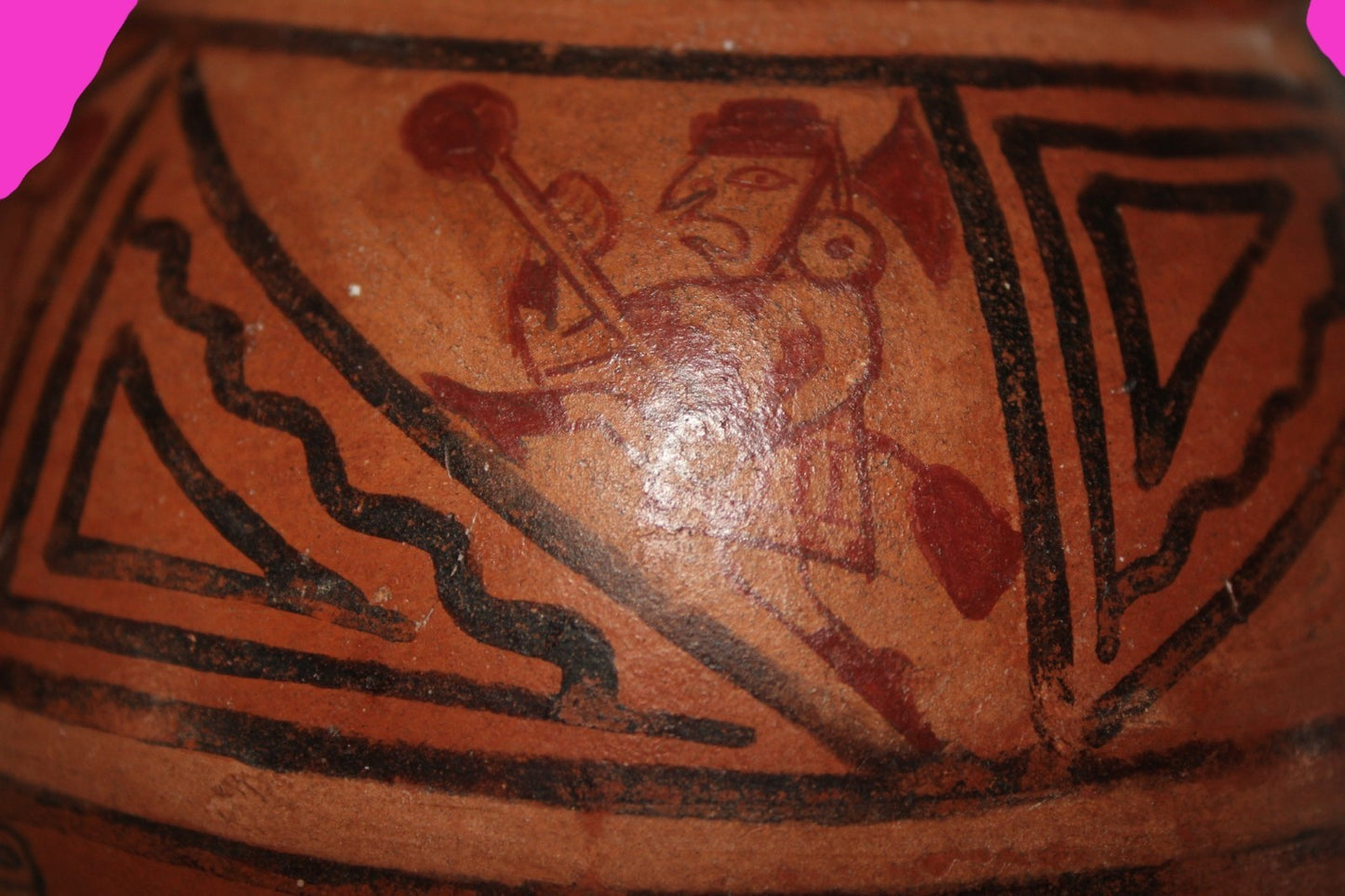 Pre Columbian Artifact Moche Fineline Hunting Scene Jar 500-800 AD Peru COA J145