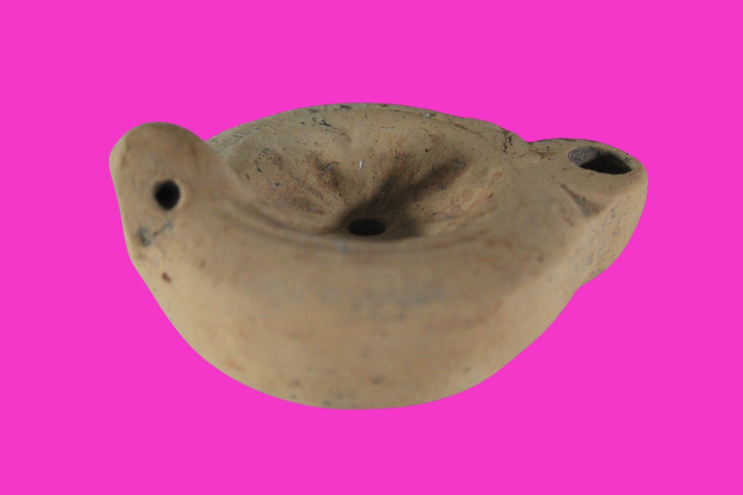 Ancient Holy Land Oil Lamp Artifact Land of Jesus Christ 100 BC-200 AD COA J149