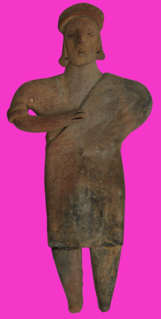 Pre Columbian Artifact Rare Arm in Sling Tomb Figure Colima Mexico 100BC COA 287
