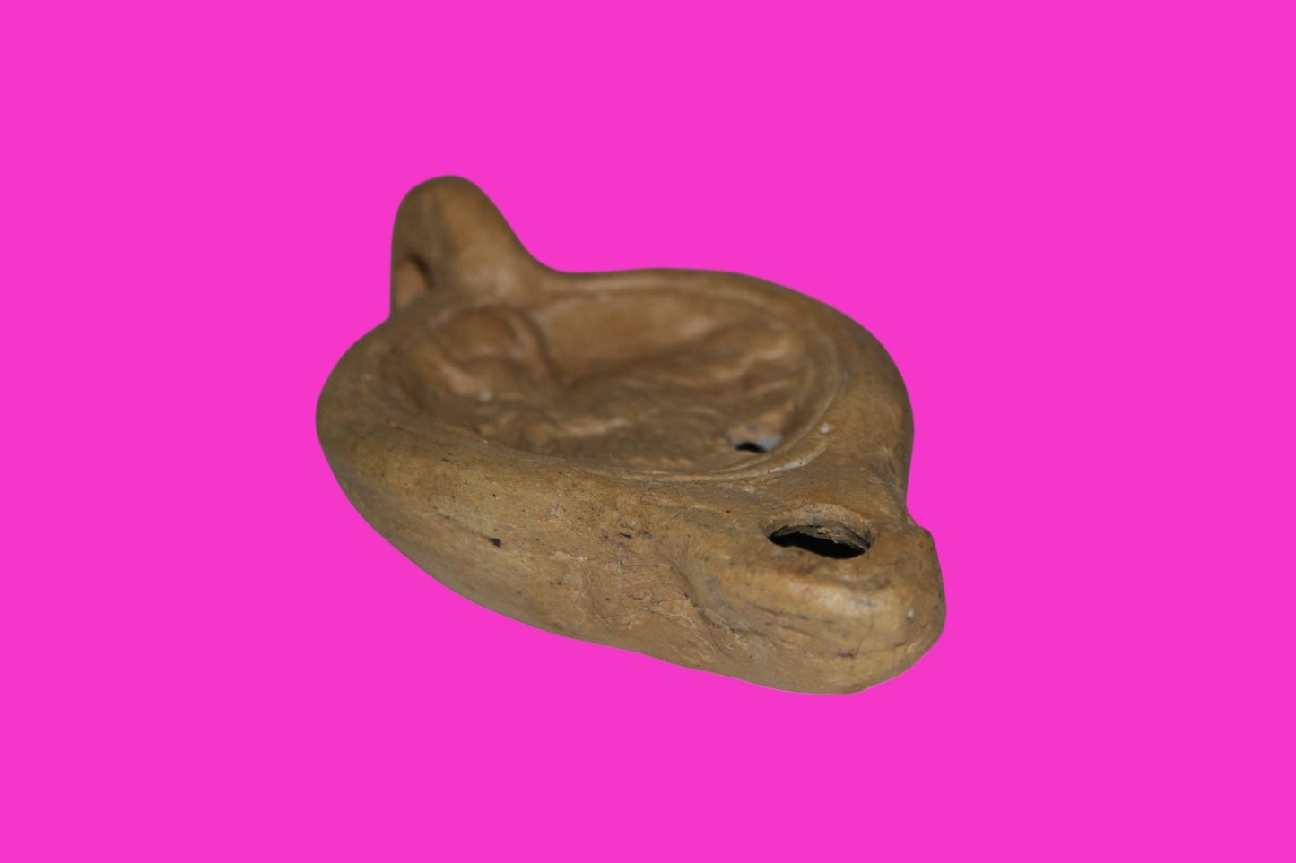 Four Horse War Chariot Oil Lamp Authentic Holy Land Artifact 200-400 AD COA J123