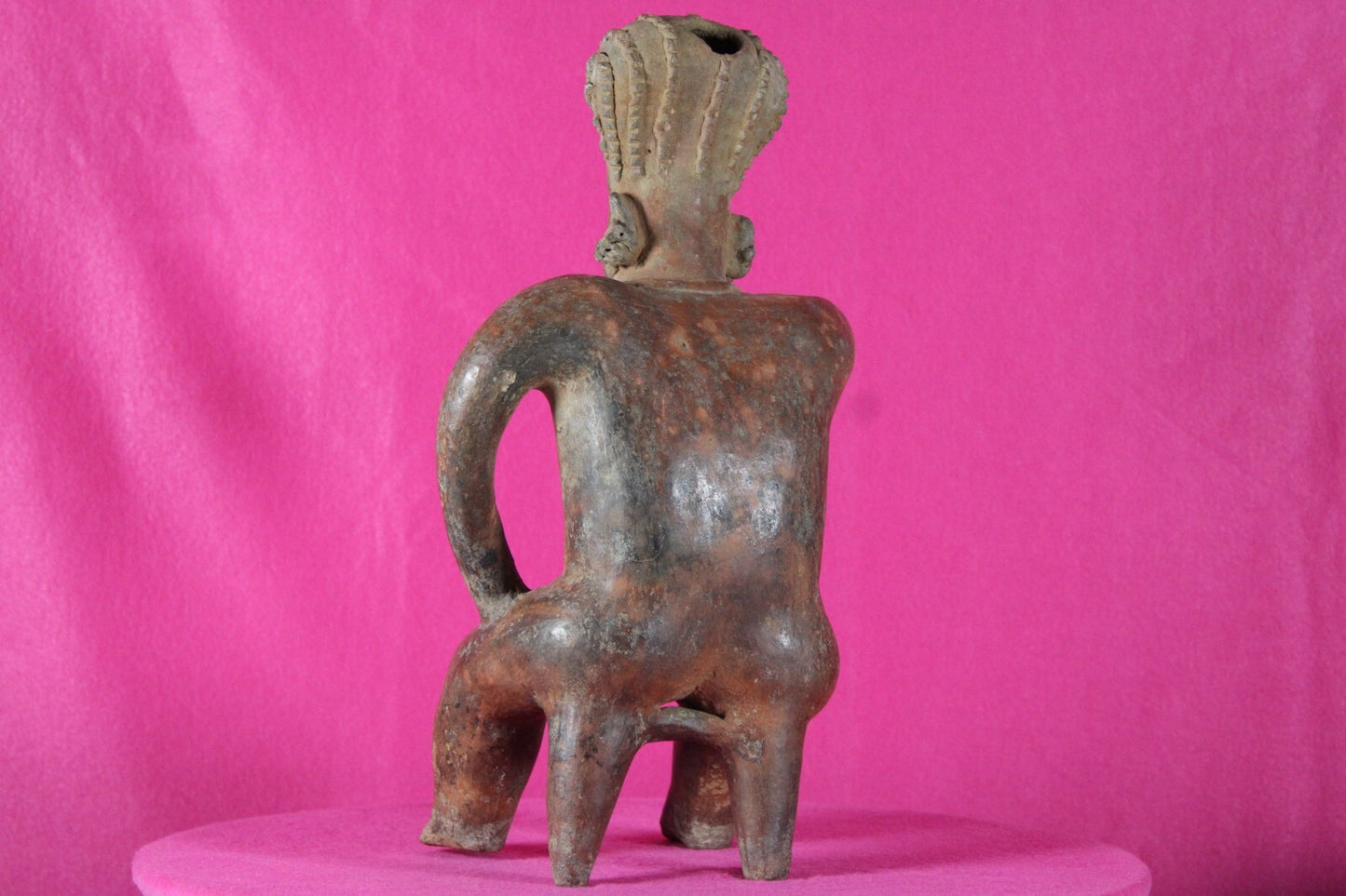 Authentic Pre Columbian Artifact Seated Man Nayarit Mexico Arte Primitivo T101