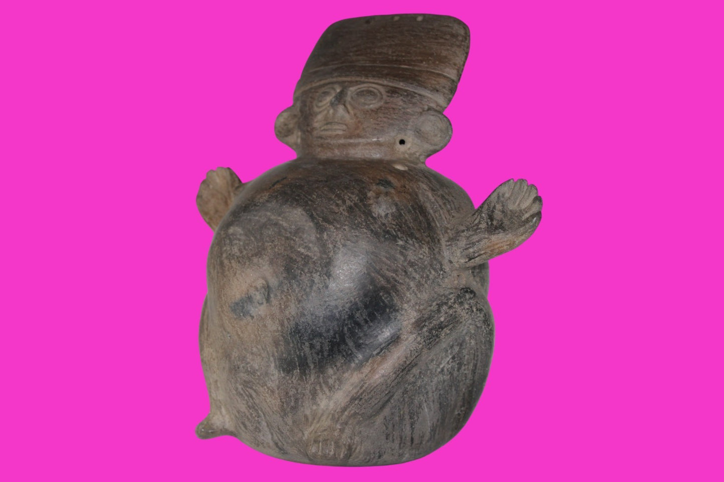 Pre Columbian Artifact Chancay 11 Inch Rotund Figure 1000-1250 AD  Peru COA 264