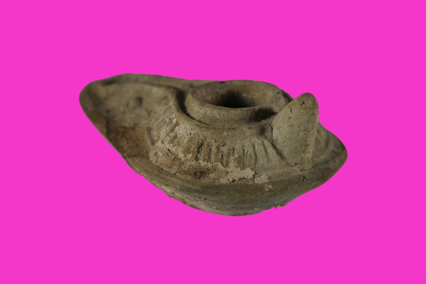 Ancient Holy Land Oil Lamp Artifact  From Jesus Christ Homeland 400-600AD COA 35