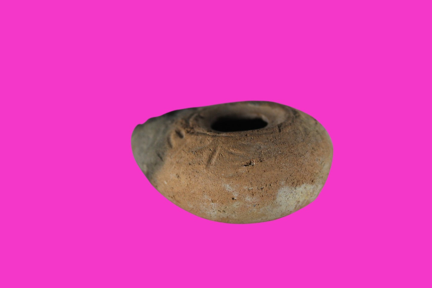 Ancient Holy Land Oil Lamp Artifact Christian Cross on Bottom 200-400AD COA 18