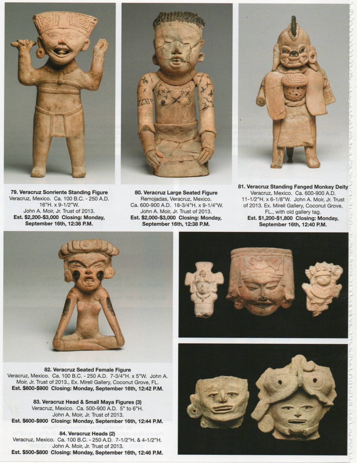Pre Columbian Artifacts Price & Value Guide Arte Primitivo Auction Catalog #94