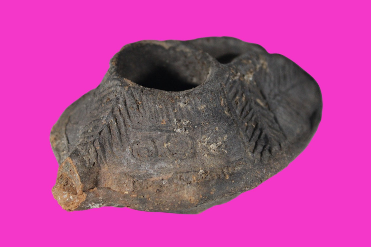 Ancient Holy Land Oil Lamp Artifact Jesus Christ Home 300-600 AD Israel COA 95