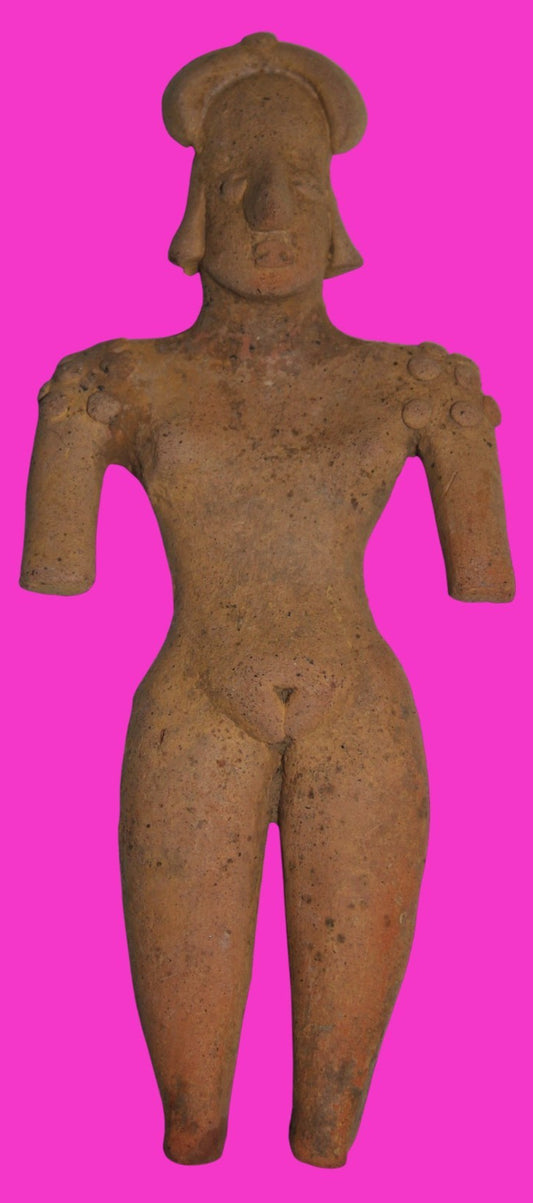 Pre Columbian Artifact 6in Female Shaman Tomb Figure Colima Mexico 100BC COA 253