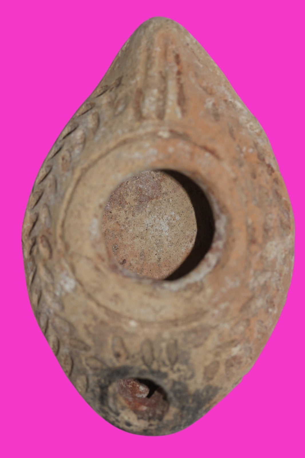 Ancient Holy Land Oil Lamp Artifact Jesus Christ Homeland 100-400 AD COA J106