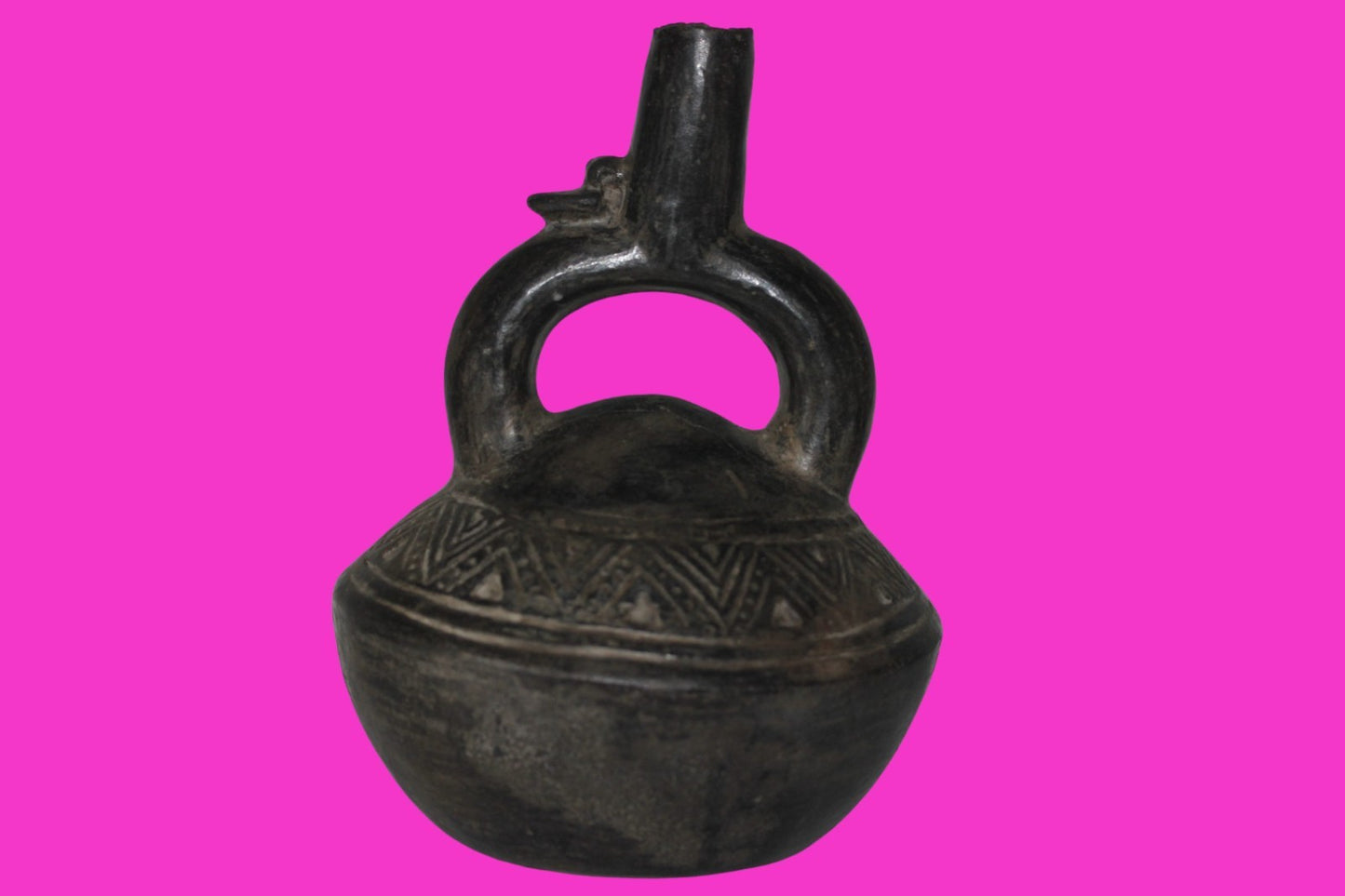 Pre Columbian Artifact Authentic Chimu Stirrup Vessel 900-1400 AD Peru COA 221