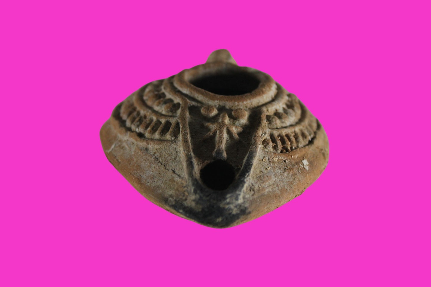 Hi Quality Ancient Holy Land Oil Lamp Artifact Jesus Christ Home 400-500AD COA31