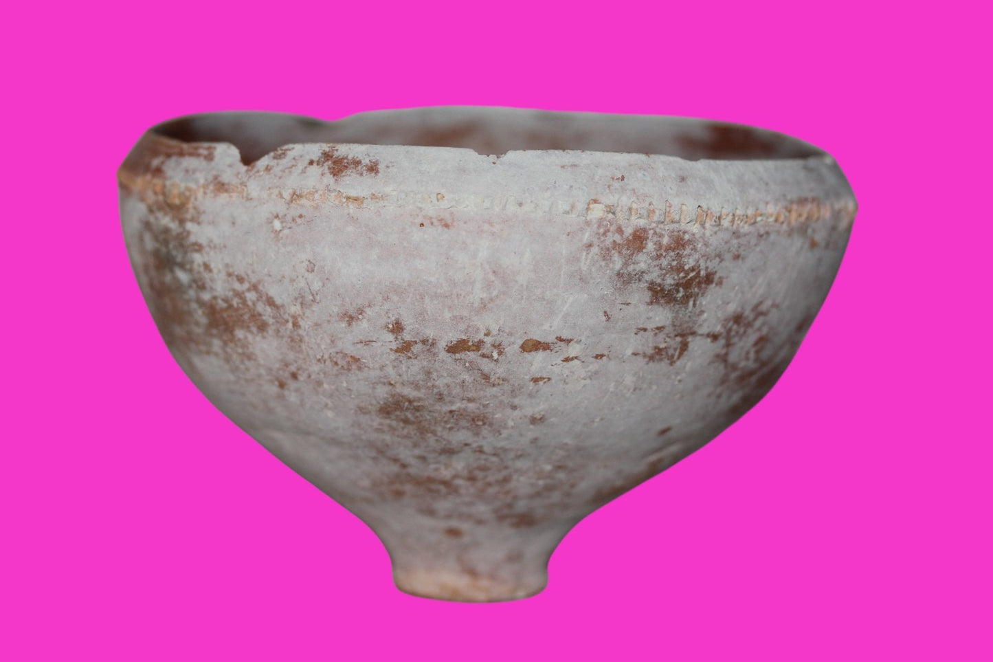 Ancient Holy Land Bowl Artifact From Time of Jesus Christ 100BC-200AD COA J135