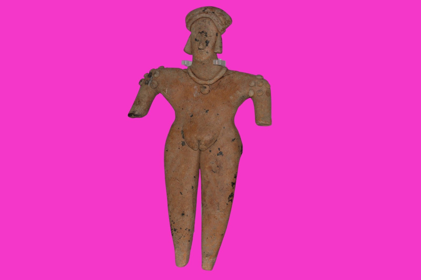 Pre Columbian Artifact 8in Female Shaman Tomb Figure Colima Mexico 100BC COA 255