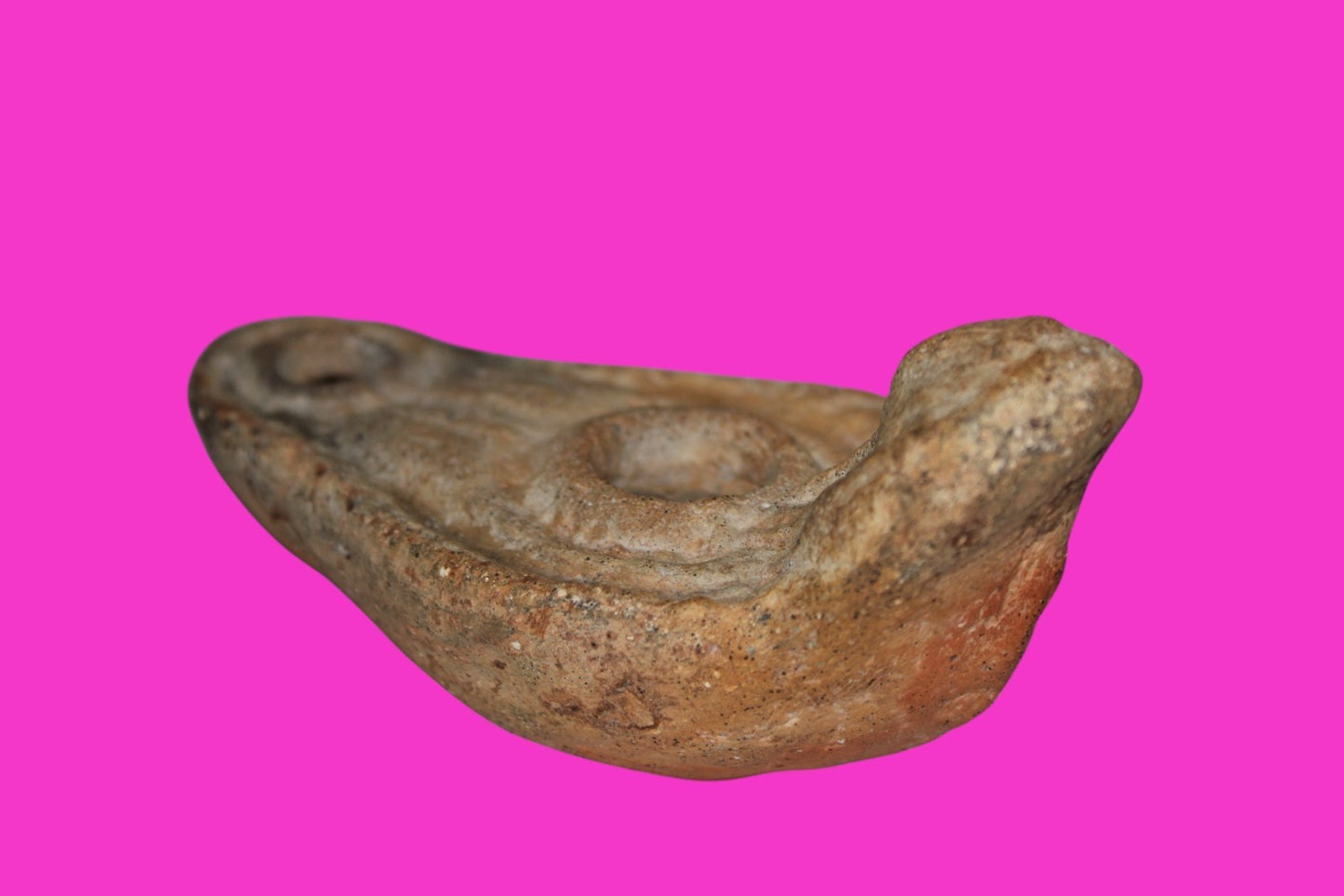 Ancient Holy Land Oil Lamp Artifact Land of Jesus Christ 100-400 AD COA J122