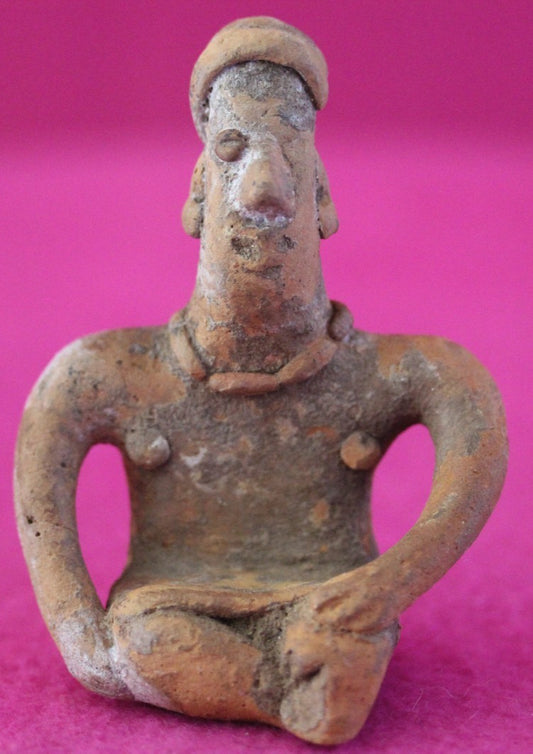 Authentic Pre Columbian Artifact Female Seated Tomb Figure Colima Mexico COA 190