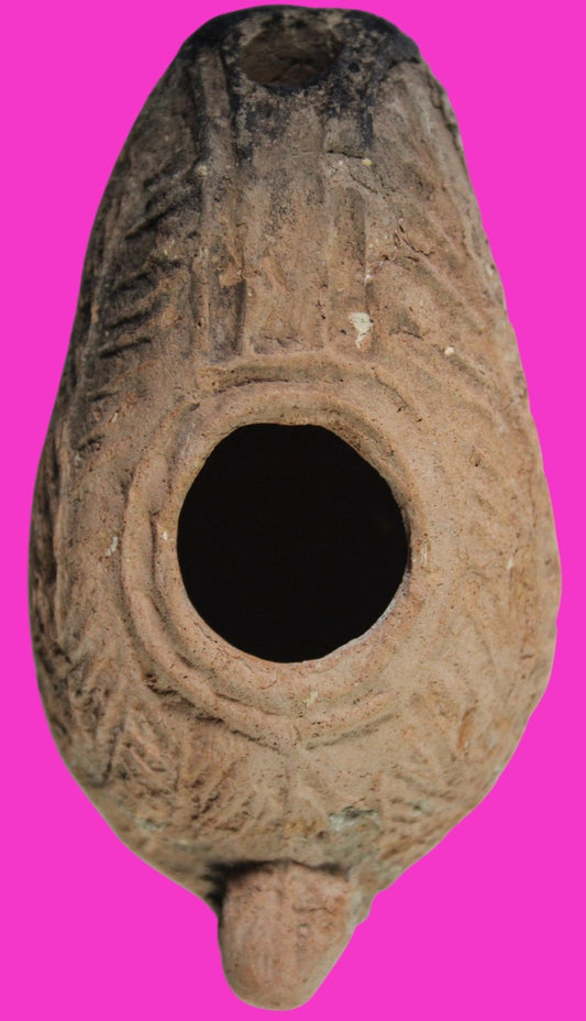 Ancient Holy Land Oil Lamp Artifact Jesus Christ Home Israel 300-600 AD COA 74