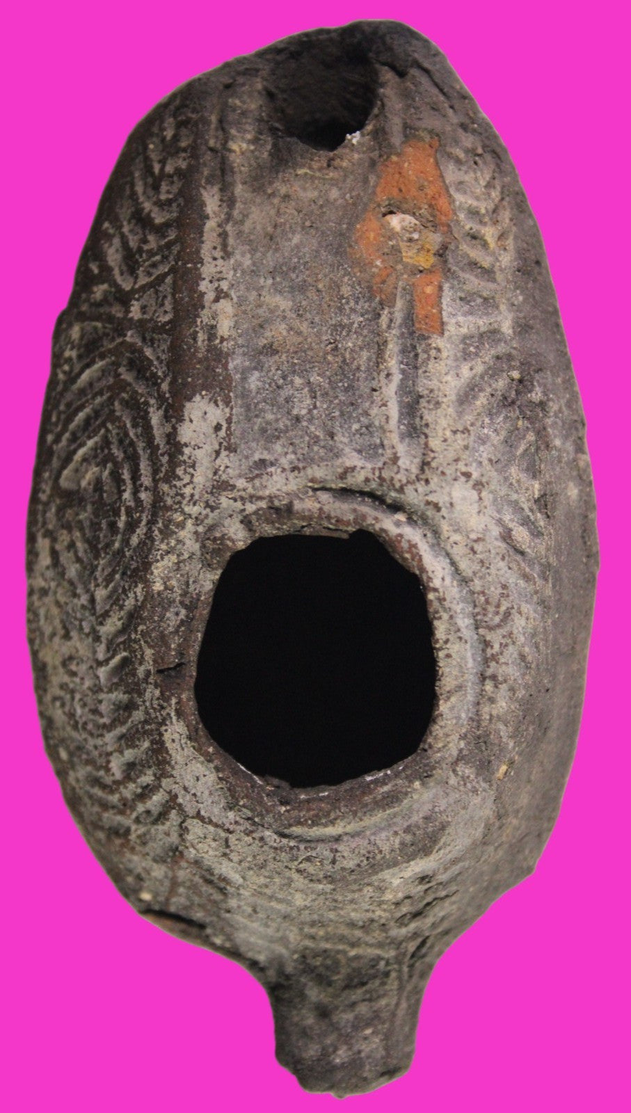 Ancient Holy Land Oil Lamp Artifact Jesus Christ Home Israel 300-600 AD COA 73