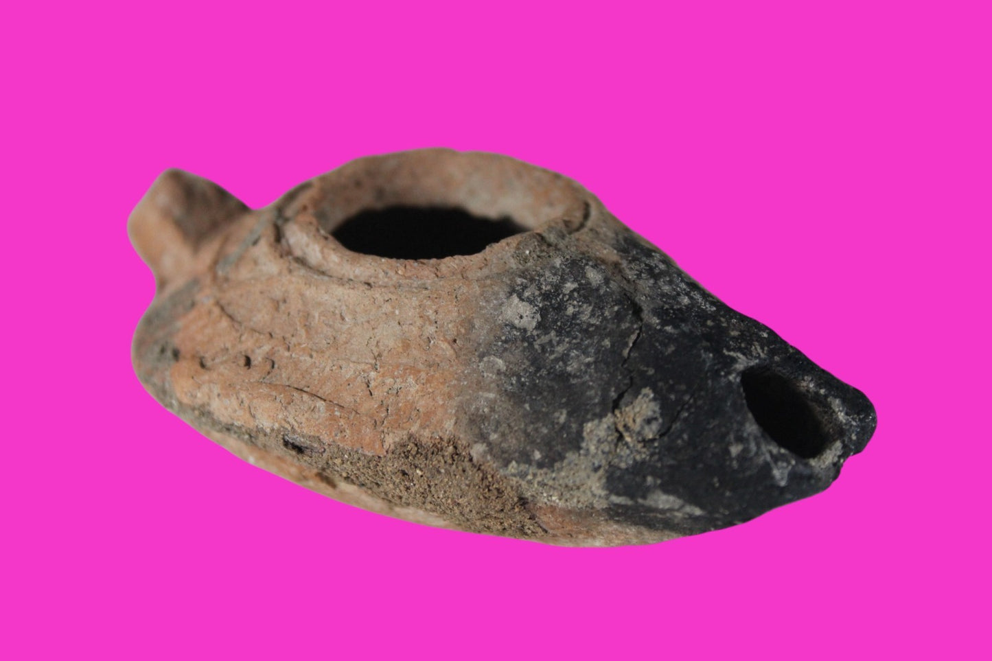 Ancient Holy Land Oil Lamp Artifact Jesus Christ Home Israel 300-600 AD COA 89