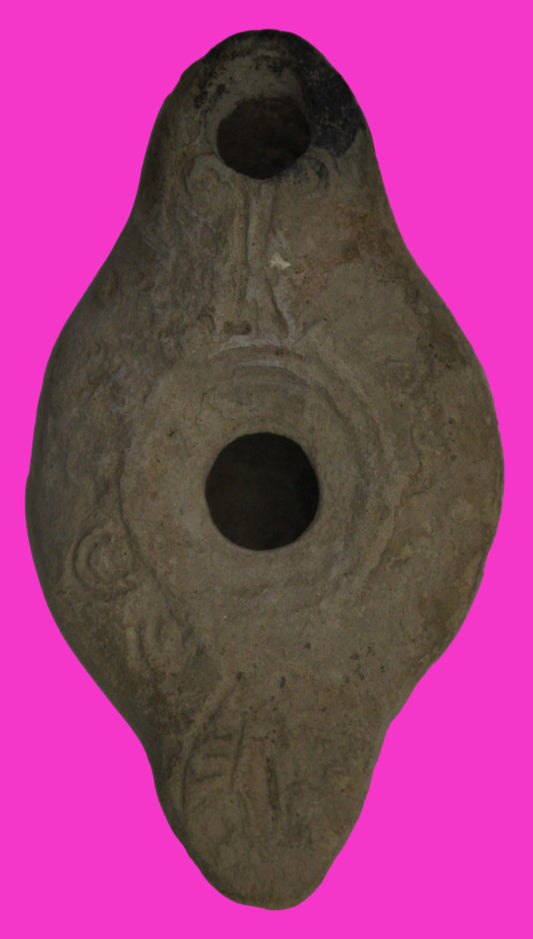 Ancient Holy Land Oil Lamp Artifact Jesus Christ Home Land 100BC-200AD COA 43