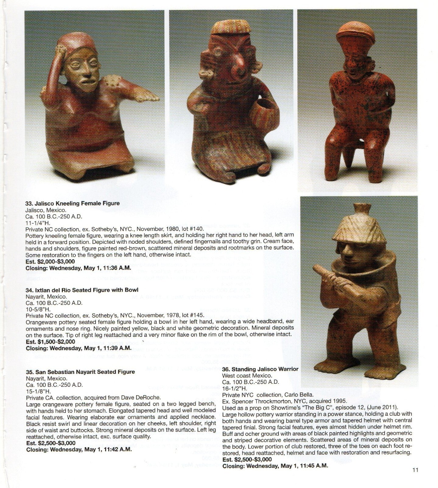 Pre Columbian Artifacts Price & Value Guide Arte Primitivo Auction Catalog #65