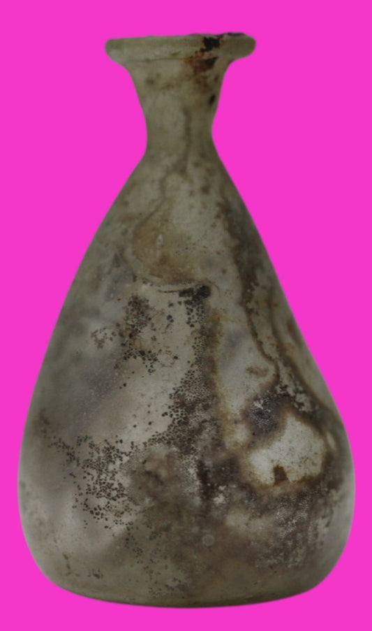Authentic Ancient Holy Land Artifact Glass Bottle 100-300 AD Roman Era COA J08