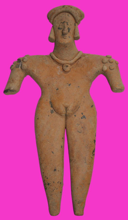 Pre Columbian Artifact 8in Female Shaman Tomb Figure Colima Mexico 100BC COA 255