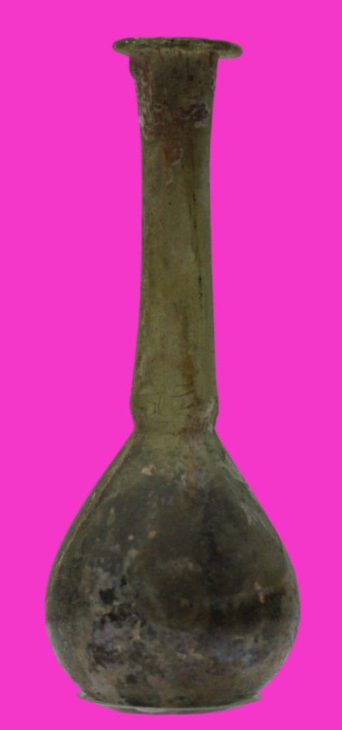 Authentic Ancient Holy Land Artifact Glass Bottle 100-300 AD Roman Era COA J20
