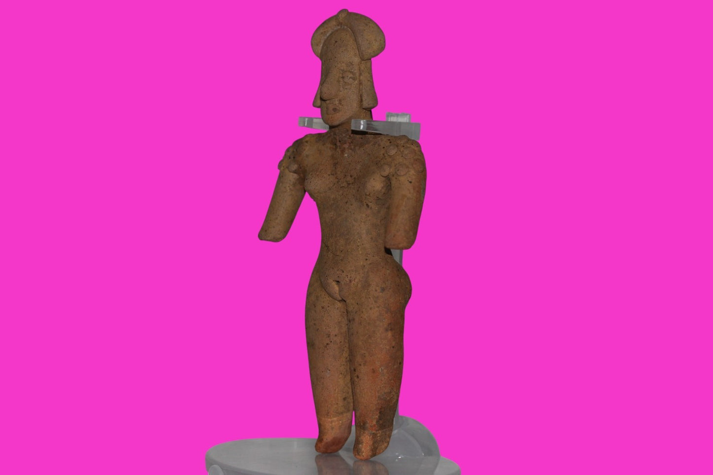 Pre Columbian Artifact 6in Female Shaman Tomb Figure Colima Mexico 100BC COA 253